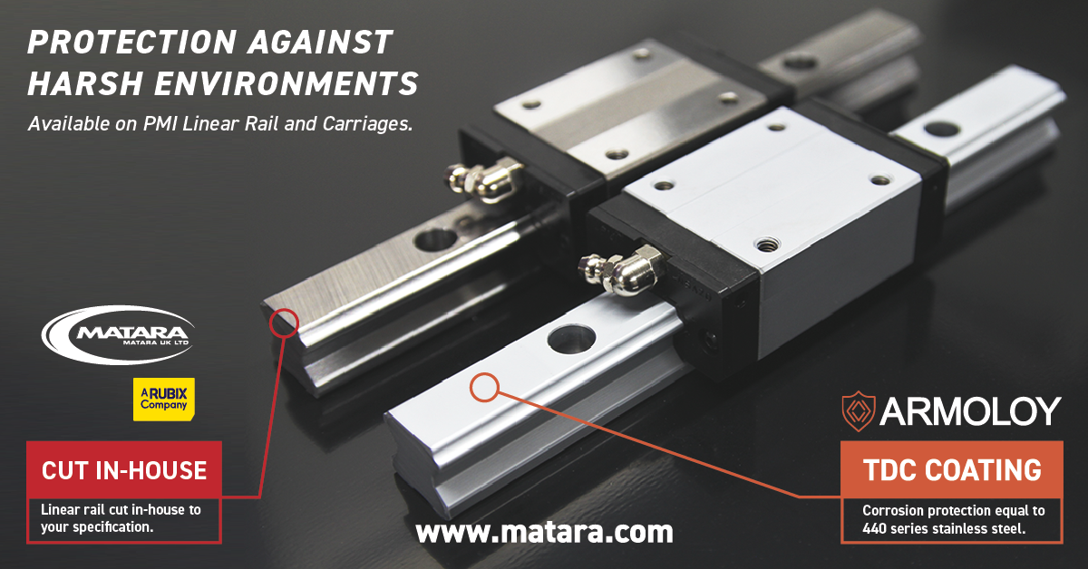 Armoloy TDC® coated linear rail and ballscrews from Matara for high wear resistance