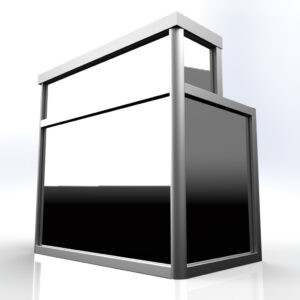 Aluminium Profile Home Bar with Mirrored Polycarbonate front and stainless steel top